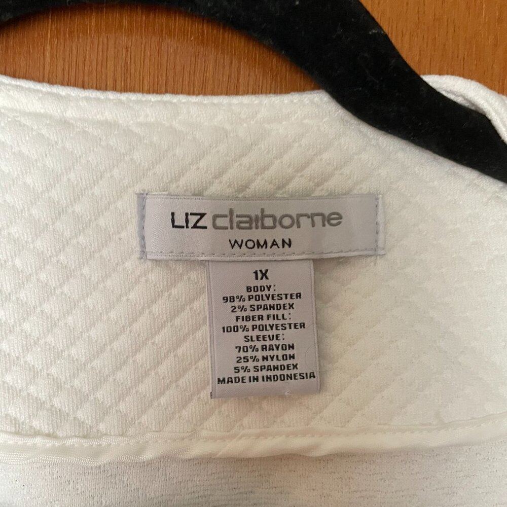 Liz Claiborne Black & White Quilted Moto Jacket – Plus Size 1X - Picture 5 of 5